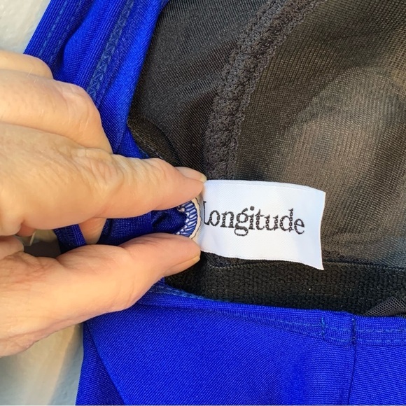 Longitude‎ blue mesh bodice one piece swimsuit. Size S - Picture 4 of 11
